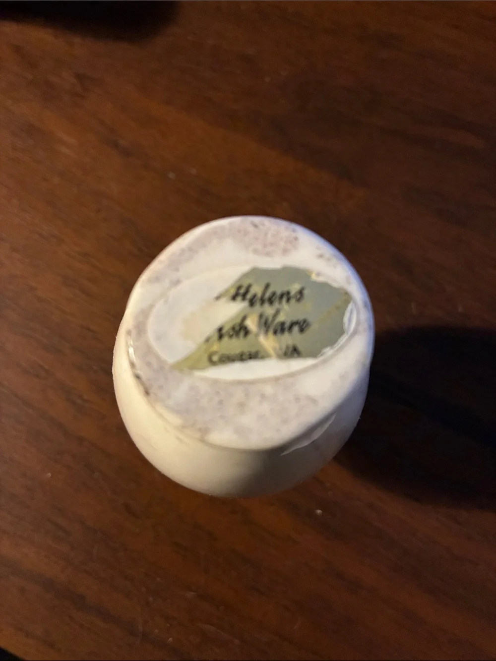Mt. St. Helens Vase Cream W/ Ash Remnants Ceramic Vase Cougar,Washington Gift